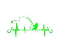 The Thrill Of Fishing You Don't Understand, Play Is Heartbeat Fishing Car Styling Interesting Decorative Stickers Interesting Decal Motorcycle Stickers(Green,20X9.2CM)