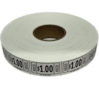 The Ticket Gurus-roll of 2000 White $1.00 Tickets Single Roll Consecutively Numbered Raffle Tickets