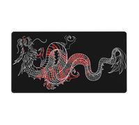 The Tide Of The Black Dragon Extra-Large Rubber Gaming Mouse Pad - 16×29.5 Inch Oversized Desk Mat With Non-Slip Rubber Base, Full-Print Single-Side Design For Office, Gaming & Study