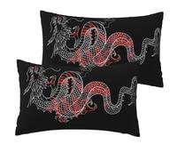 The Tide Of The Black Dragon Premium Linen-Look Pillow Cover Set â€“ 2-Pack 12x20 Inch Decorative Throw Pillow Covers, Double-Sided Full-Print Design, 100% Polyester Fabric For Indoor & Outdoor Use