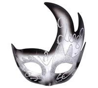 The Tie Co™ Deluxe Masquerade Mask - Feathered Venetian-Style Fancy Dress Mask for Halloween, Prom, Carnival, Party & Ball - Black/White