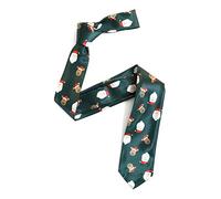 The Tie Co™ Festive Fun Christmas Secret Santa Novelty Gift Neck Ties (Santa Reindeer Dark Green)