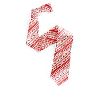 The Tie Co™ Festive Fun Christmas Secret Santa/Reindeer/Snowflake Nordic Novelty Gift Neck Ties (3 - Red White Nordic Snowflake Reindeer)