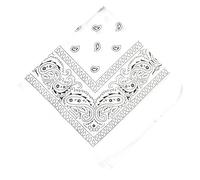 The Tie Co™ Funky Pattern Colourful Bandana - Multi-Use Head, Neck, Face Mask & Scarf Accessory - White