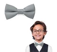 The Tie Co™ Kids Bow Tie - Pre-tied & Adjustable Plain Bow Tie for Boys & Girls, Premium Range, Formal & Party Wear Accessory (Dark Grey)