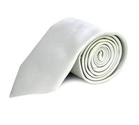 The Tie Co™ Luxury Range Men's 7cm Wide Wedding/Funeral Embossed Plain Colour Tie (Light Silver)