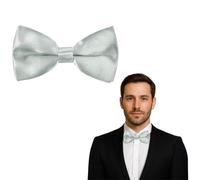The Tie Co™ Men's Adjustable Clip on Bow Ties, Clip on Pre-Tied Bow Tie for Wedding Party (Light Grey)