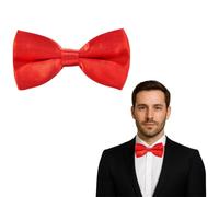The Tie Co™ Men's Adjustable Clip on Bow Ties, Clip on Pre-Tied Bow Tie for Wedding Party (Red)