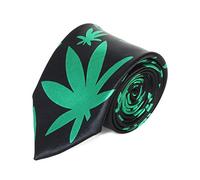 The Tie Co™ Mens Funny Novelty Printed Joke Fancy Dress Gift Ties (16 - Green Weed Leaf)