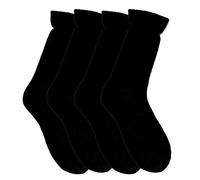 The Tie Co Merino Lambs Wool Cotton Thermal Crew Socks for Men & Women - 2 Pairs Soft, Warm Black Winter Socks - UK 6-11 / EU 39-45