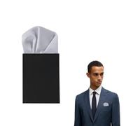 The Tie Co™ Pre-Folded Pocket Square - Plain Satin Solid Colour Round Top Hanky for Suit Jackets, Weddings & Formalwear - Light Grey