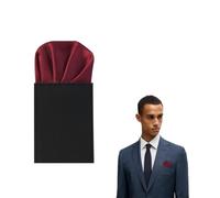 The Tie Co™ Pre-Folded Pocket Square - Plain Satin Solid Colour Round Top Hanky for Suit Jackets, Weddings & Formalwear - Maroon