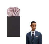 The Tie Co™ Pre-Folded Pocket Square - Plain Satin Solid Colour Round Top Hanky for Suit Jackets, Weddings & Formalwear - Dusty Pink