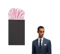 The Tie Co™ Pre-Folded Pocket Square - Plain Satin Solid Colour Round Top Hanky for Suit Jackets, Weddings & Formalwear - Baby Pink