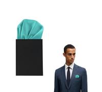 The Tie Co™ Pre-Folded Pocket Square - Premium Collection Round Top Handkerchief/Hanky for Suit Jackets, Weddings & Formalwear - Turquoise