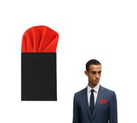 The Tie Co™ Pre-Folded Pocket Square - Premium Collection Round Top Handkerchief/Hanky for Suit Jackets, Weddings & Formalwear - Bright Red
