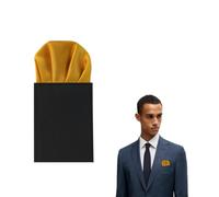 The Tie Co™ Pre-Folded Pocket Square - Premium Collection Round Top Handkerchief/Hanky for Suit Jackets, Weddings & Formalwear - Golden Yellow