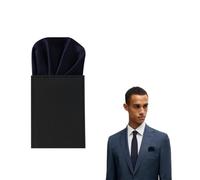 The Tie Co™ Pre-Folded Pocket Square - Premium Collection Round Top Handkerchief/Hanky for Suit Jackets, Weddings & Formalwear - Navy Blue