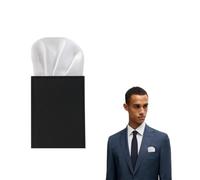 The Tie Co™ Pre-Folded Pocket Square - Premium Collection Round Top Handkerchief/Hanky for Suit Jackets, Weddings & Formalwear - White