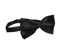 The Tie Co™ Pre-tied & Adjustable Satin Solid Colour Classic Plain Bow Tie (Black)