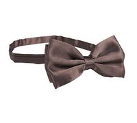 The Tie Co™ Pre-tied & Adjustable Satin Solid Colour Classic Plain Bow Tie (Brown)