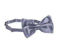 The Tie Co™ Pre-tied & Adjustable Satin Solid Colour Classic Plain Bow Tie (Dark Grey)