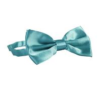 The Tie Co™ Pre-tied & Adjustable Satin Solid Colour Classic Plain Bow Tie (Teal)