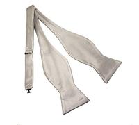 The Tie Co™ Premium Adjustable Self Tie Satin Solid Colour Classic Plain Bow Tie (Light Grey)