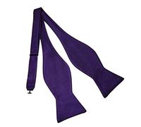 The Tie Co™ Premium Adjustable Self Tie Satin Solid Colour Classic Plain Bow Tie (Purple)