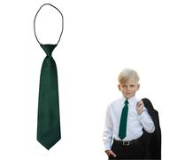 The Tie Co™ Premium Children’s Zipper Neck Tie - Adjustable Elasticated Tie for Kids, Boys & Girls - Easy-On Formal Wear Accessory - Dark Green