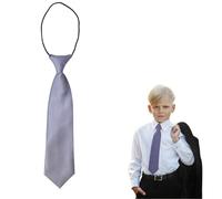 The Tie Co™ Premium Children’s Zipper Neck Tie - Adjustable Elasticated Tie for Kids, Boys & Girls - Easy-On Formal Wear Accessory - Light Grey