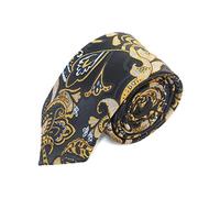 The Tie Co™ Premium Collection 7-9cm Wide Pattern Ties - Geometric, Aztec, Abstract & Repeated Designs (25 - Yellow Black Bold Abstract Paisley)