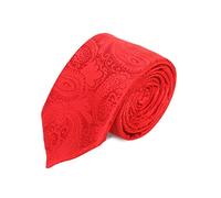 The Tie Co™ Premium Collection 7-9cm Wide Pattern Ties - Geometric, Aztec, Abstract & Repeated Designs (31 - Bright Red on Red Paisley)