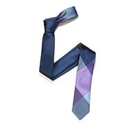 The Tie Co™ Premium Collection Abstract Large Plaid Check Neck Ties (2 - Navy/Grey/Purple)