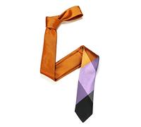 The Tie Co™ Premium Collection Abstract Large Plaid Check Neck Ties (4 - Orange/Purple/Black)