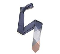 The Tie Co™ Premium Collection Abstract Large Plaid Check Neck Ties (7 - Grey/Beige/Silver)