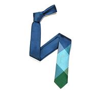 The Tie Co™ Premium Collection Abstract Large Plaid Check Neck Ties (8 - Green/Blue/Turquoise)