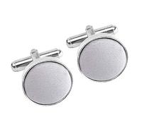 The Tie Co™ Premium Collection Classic Silver Metal Cufflinks (Light Grey)