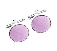 The Tie Co™ Premium Collection Classic Silver Metal Cufflinks (Lilac)