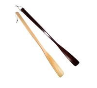 The Tie Co Premium Wooden Shoe Horn Set (2-Pack) - Long Handle 54cm Light & Dark Finish Beechwood Shoe Spoon for Boots, Dress Shoes & Easy Footwear Dressing