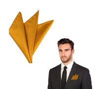 The Tie Co™ Satin Polyester Pocket Square - 28x28cm Handkerchief/Hanky for Suit Jackets, Weddings, Formal & Business Wear - Golden Yellow