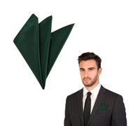 The Tie Co™ Satin Polyester Pocket Square - 28x28cm Handkerchief/Hanky for Suit Jackets, Weddings, Formal & Business Wear - Dark Green