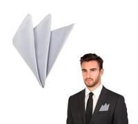 The Tie Co™ Satin Polyester Pocket Square - 28x28cm Handkerchief/Hanky for Suit Jackets, Weddings, Formal & Business Wear - Light Grey