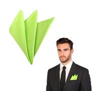 The Tie Co™ Satin Polyester Pocket Square - 28x28cm Handkerchief/Hanky for Suit Jackets, Weddings, Formal & Business Wear - Apple Green