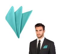 The Tie Co™ Satin Polyester Pocket Square - 28x28cm Handkerchief/Hanky for Suit Jackets, Weddings, Formal & Business Wear - Turquoise