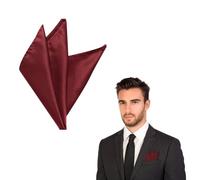 The Tie Co™ Satin Polyester Pocket Square - 28x28cm Handkerchief/Hanky for Suit Jackets, Weddings, Formal & Business Wear - Maroon