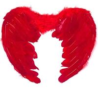 The Tie Co Small Red Feathered Angel Fairy Cherub Wings - Elegant Fancy Dress Costume Accessory