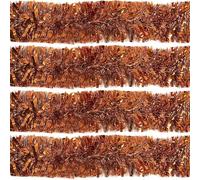 The Tie Co Thick Sparkling Orange Tinsel Christmas Tree Garland - Elegant Holiday Decoration for Festive Christmas Décor (Pack of 10 (20m))