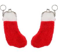 The Tie Company 2-Pack Christmas Stocking Coin Purse - Decorative Kiss-Lock Coin Wallets, Cute Holiday Change Bags for Women