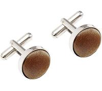 The Tie Company Mens Cufflinks Silver Plated Plain Colours Fabric Wedding Patterned 1.5 cm